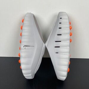 Nike White Cleats with Bright Orange Studs